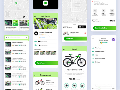 Android App Design for Rental a Cycle android concept cycle design hercules mobile app rent ui ux
