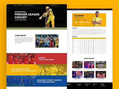Premier League - Landing Page cricket design landingpage ui ux