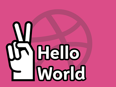 Hello World debut dribbble hello world icon peace welcome