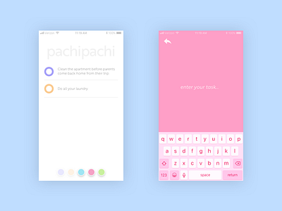 PachiPachi – iOS Design Concept checklist clean cute ios minimal pastel to do to do app ui
