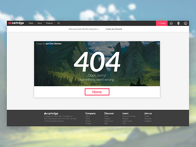 Unofficial Cartrdge 404 – Web Design Concept 404 cartrdge dailyui error oops ui ux videogames web design