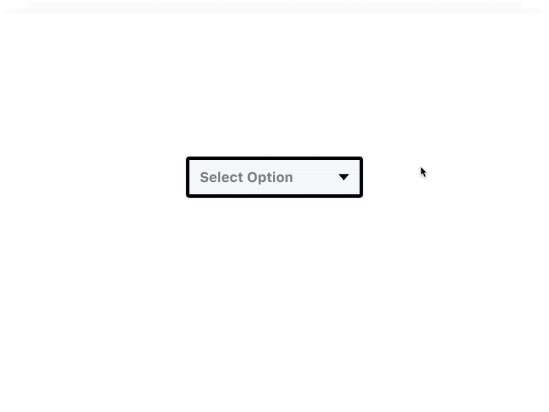 Select Option – Microinteraction Concept bw dropdown form field invisionstudio minimal motion design ui