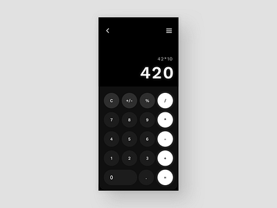 004 Calculator – Daily UI Challenge blackandwhite buttons bw calculator clean ui concept dailyui ios minimal mobile design simple sleek ui ux