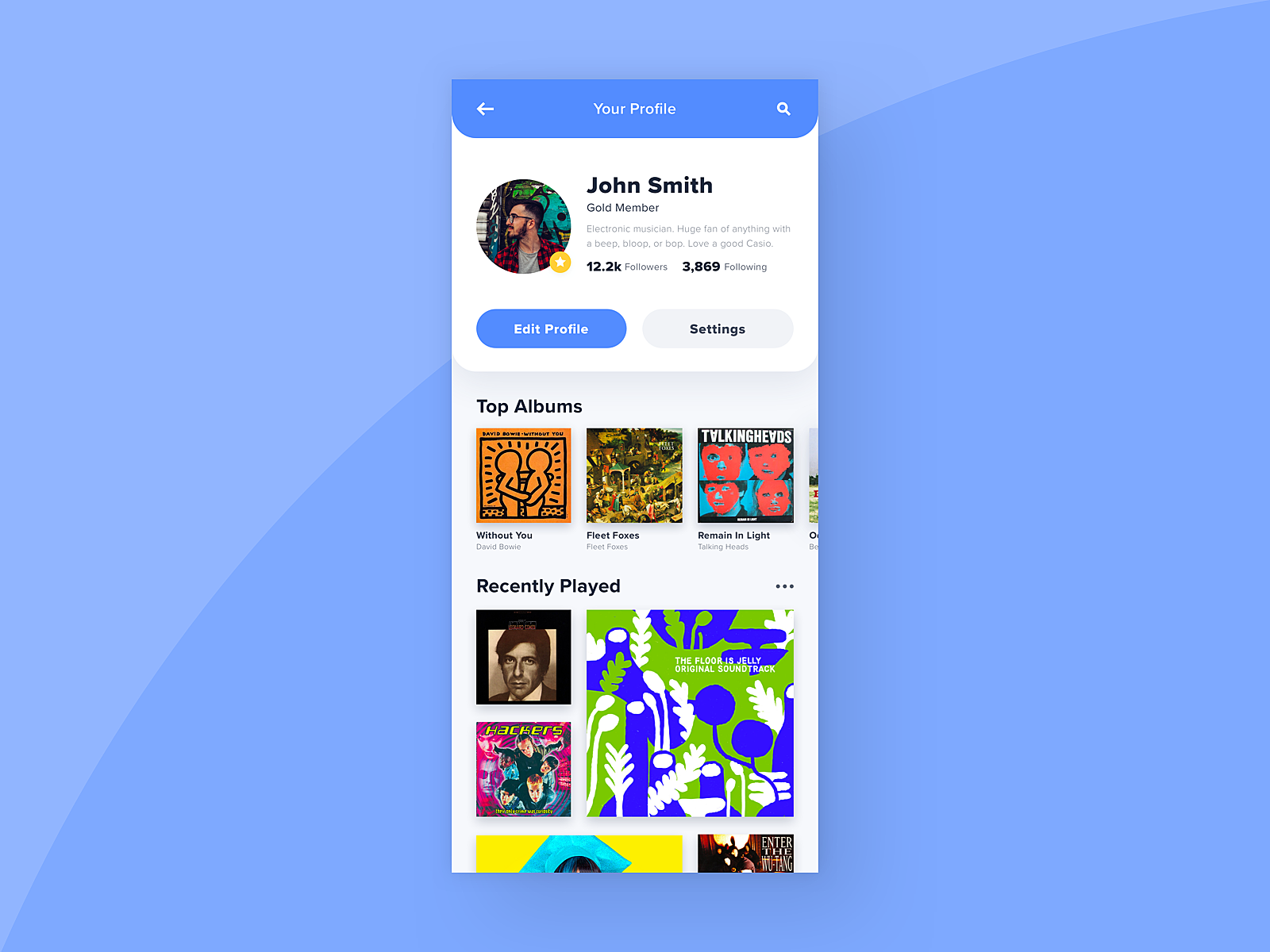 006 User Profile Daily Ui Challenge By Jake Grizzly Pierce On