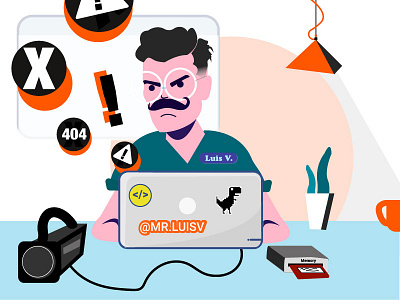 Error adobe illustrator angry coder colorful computer drawing illustration illustrator illustrator art vector vlogger