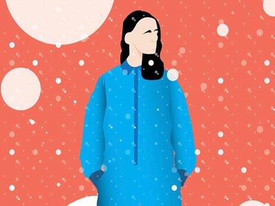 Let It Snow drawing illustration illustrator snow vector woman