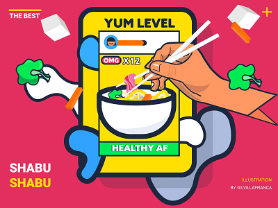 SHABU SHABU adobe illustrator branding colorful design illustration illustrator illustrator art ramen shabu shabu shabu shabu ui vector