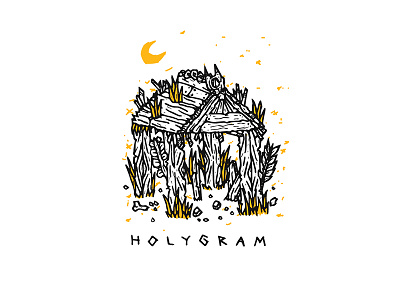 Holygram cover album dead design doodle illustration imronalifandi line art metal skateart skateboard skull vector