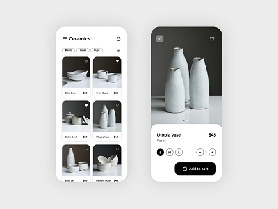 Ceramic Online Shop - Mobile App interaction design mobile app mobile app design mobile application ui ui ux ui card ui design ui ux design