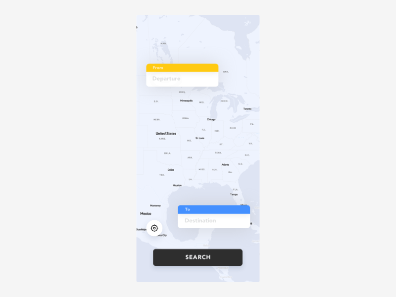 Ticket booking app - Search interaction