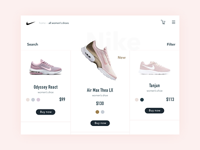 Nike Concept app app concept buttons design nike search shoes tablet typography ui
