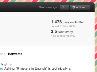Profile stats actions twitter