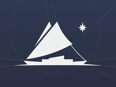 Logomark boat geometric geometry logo star