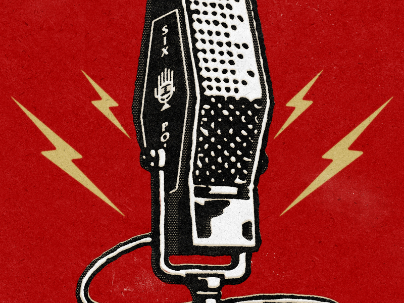 Podcast mic graphic red illustration design graphic