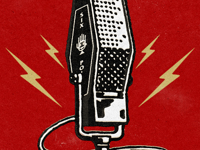Podcast mic graphic design graphic illustration red