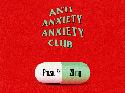 Anti Anxiety Anxiety Club design illustration red