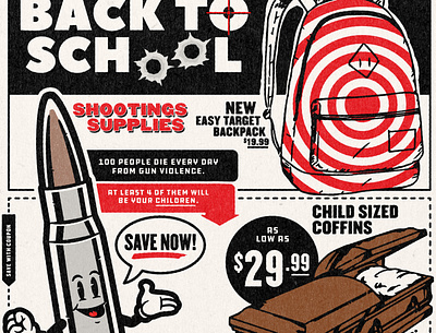 Back To School Shootings Sale design illustration red vector