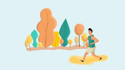 Long Run design graphic design illustration illustrator nature o park running man tree