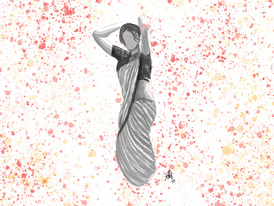 Traditional Look design digitalart girl girlinsaree saree