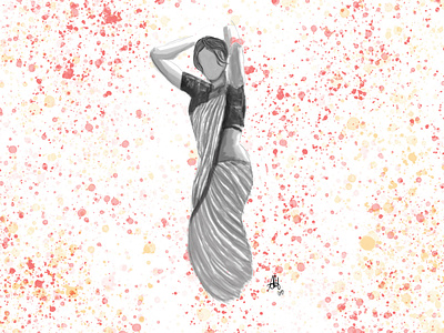 Traditional Look design digitalart girl girlinsaree saree