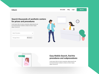 Inkarn Landing Page app art artificial intelligence button doctor illustration landing page typography ui ux