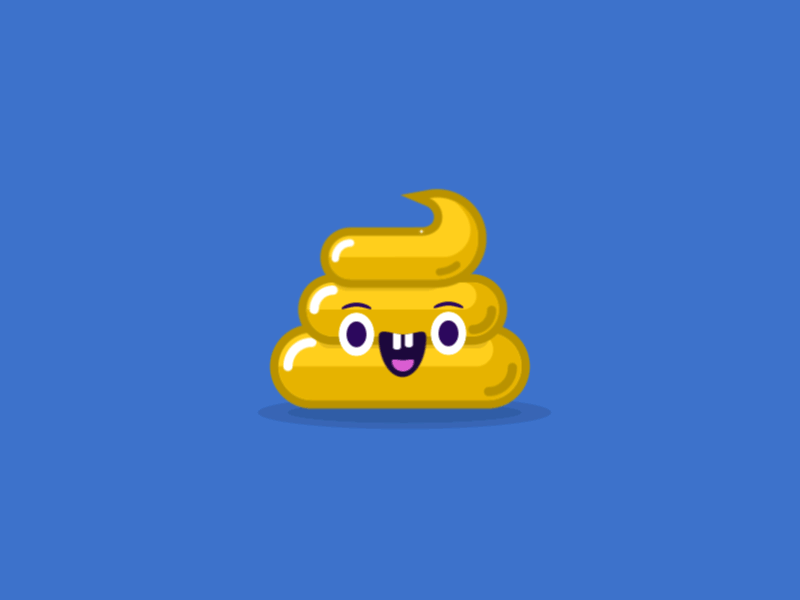 Golden Poo after effects animation emoji gold good luck poo sketch