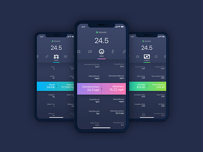 Konvert app clean dark theme ios iphonex konvert