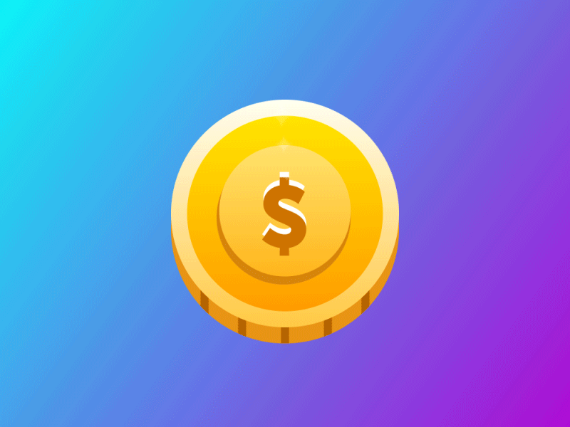 Gold coin after effects animation coin design gradient illustration lottie reward shiny sketch ui vector