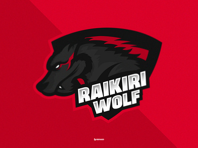 RAIKIRI WOLF adobe branding design esports gaming identity illustration logo logotype mascot mascotlogo racing raikiri red sport sports vector vector illustration wolfman