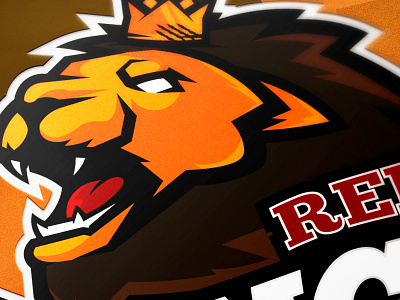 LION MASCOT LOGO RED KINGS branding design esports gaming identity logo logotype mascot sport sports