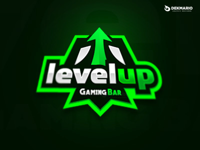 LevelUp Gaming Bar bar branding design esports gaming identity level logo logotype mascot sports up