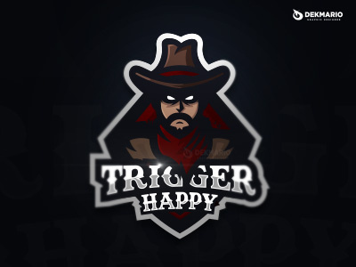 Trigger Happy branding cowboy design esports gaming identity logo logotype mascot sport sports trigger