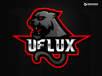 Uflux Esports black branding design esports gaming identity logo logotype mascot panther sport sports