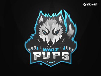 Wolf Pups branding design esports gaming identity logo logotype mascot sport sports wolf