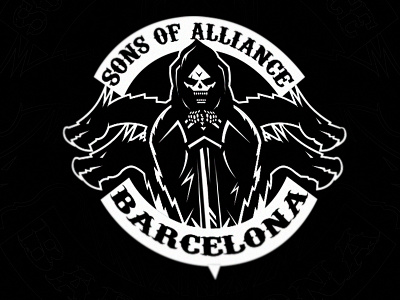 Sons Of Alliance Barcelona branding design esports gaming identity illustration logo logotype mascot sport sports typography vector