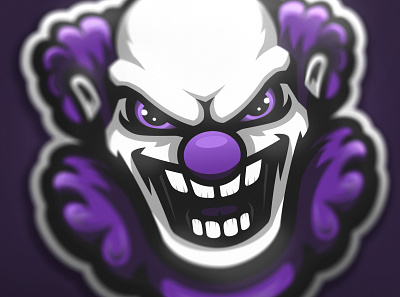Insanity premade clown mascot logo (FOR SALE) esportlogo esports gaming gaminglogo illustration logo logotype mascot mascot logo sport logo