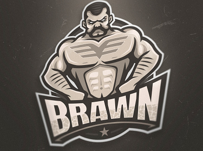 Brawn mascot logo (FOR SALE) branding esportlogo esports gaming gaminglogo illustration mascot mascot logo sport logo sports