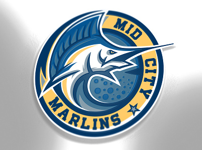 Mid city Marlins design graphic logo logotype mascot mascot logo sport sport logo sports vector