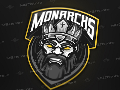 Monarchs premade mascot logo (FOR SALE)