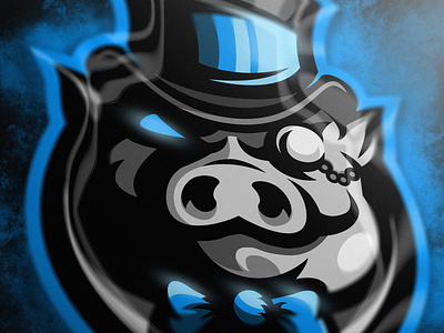 Pig cavalier mascot logo
