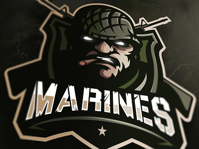 Marines Mascot logo (SOLD) branding csgo design esportlogo esports gaming gaming logo gaminglogo graphic illustration logo logotype mascot mascot logo soldier sport sport logo sports vector warrior