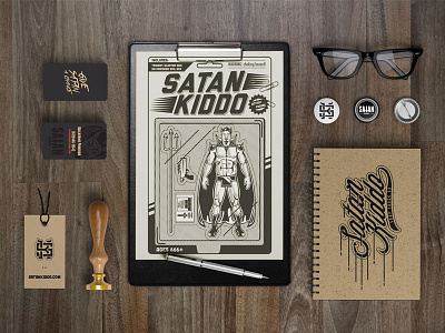 Satan Kiddo Toy box branding card devil illustration kiddo monogram playing satan scapullar