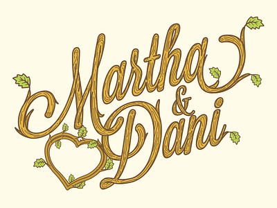Just a marriage stuff illustration leaf lettering logo love marriage wood
