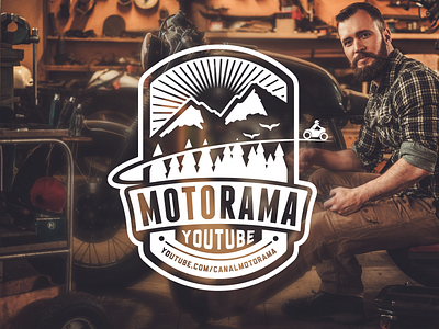 Motorama Youtube Channel cafe racer logo motorama motorcycle mountain youtube