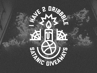 2 Dribbble invites for giveaway draft dribbble giveaway invite kiddo logo satan satanic