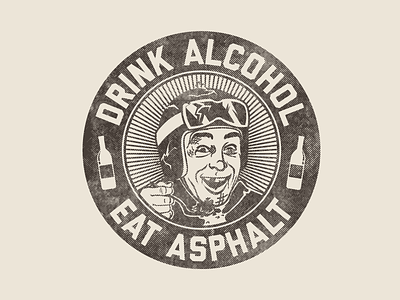 D.A.E.A. alcohol beer driving illustrator logo motorcycle seal vector