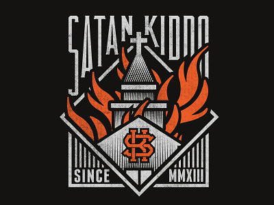 Burning Church - Satan Kiddo anti christ branding burning church clothing devil fire logo satan kiddo satanic satanism