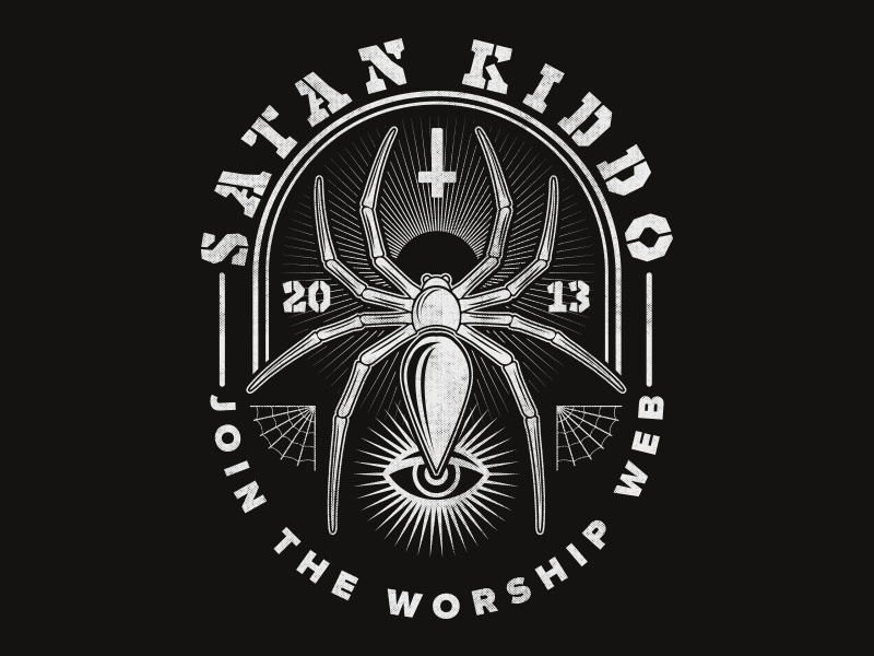 Worship web - Satan Kiddo worship 666 devil satanic spider texture illustrator logo satan satan kiddo