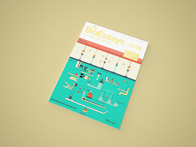 The cover of BioEssays biological biology cancer cover flat design illustration typography