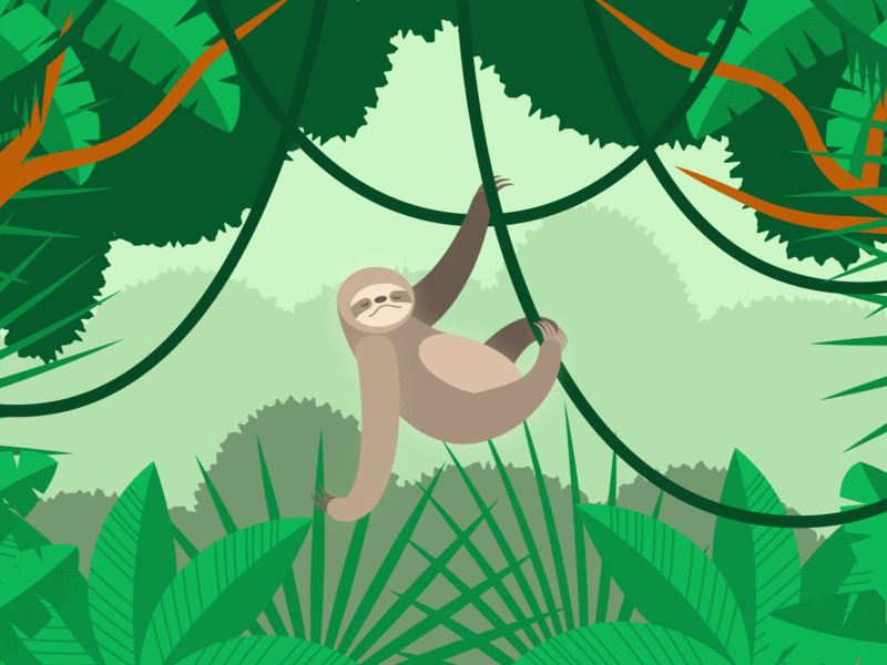 Environment for the Sloth 2d animation aftereffects desert design flat design glacier illustration jungle sloth